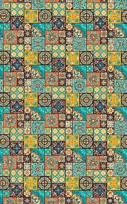 Tenda a rullo per finestra con design a mandala colorato