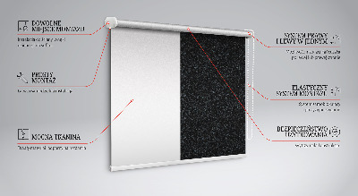 Tenda a rullo per finestra con elementi su sfondo nero