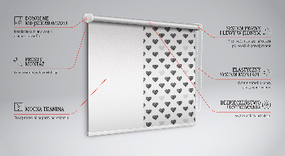 Tenda a rullo per finestra con fantasia a cuori oscuri