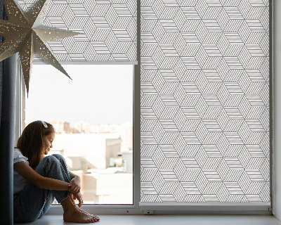 Tenda a rullo per porta finestra con motivo a quadrati a strisce 3D
