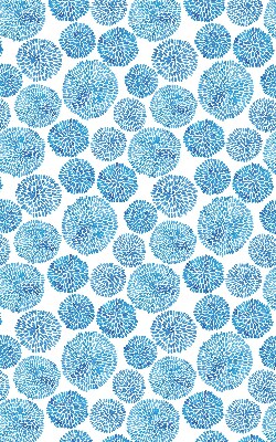 Tenda a rullo per interni con motivo a cerchi di petali blu