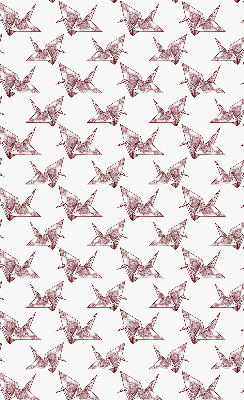 Tenda a rullo per finestra con motivo di cigni in origami