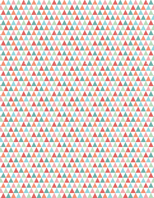 Tenda a rullo con fantasia di triangoli colorati