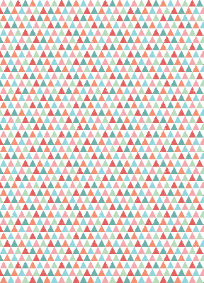 Tenda a rullo con fantasia di triangoli colorati