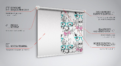 Tenda a rullo da interno con fantasia raffigurante una giraffa con gli occhiali