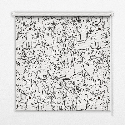 Tenda a rullo interna per finestra con fantasia di gatti disegnati