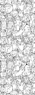 Tenda a rullo interna per finestra con fantasia di gatti disegnati