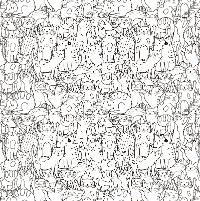 Tenda a rullo interna per finestra con fantasia di gatti disegnati