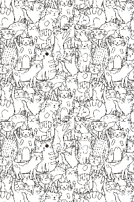 Tenda a rullo interna per finestra con fantasia di gatti disegnati