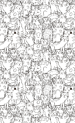 Tenda a rullo interna per finestra con fantasia di gatti disegnati
