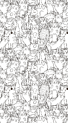 Tenda a rullo interna per finestra con fantasia di gatti disegnati