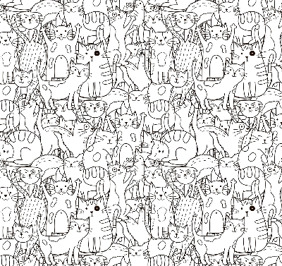 Tenda a rullo interna per finestra con fantasia di gatti disegnati