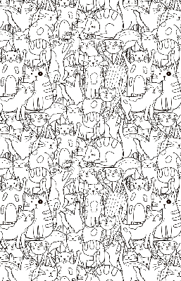 Tenda a rullo interna per finestra con fantasia di gatti disegnati