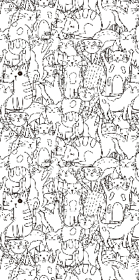 Tenda a rullo interna per finestra con fantasia di gatti disegnati