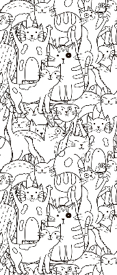 Tenda a rullo interna per finestra con fantasia di gatti disegnati