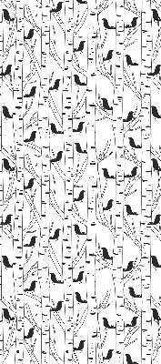 Tenda a rullo in tessuto con stampa di uccelli e alberi