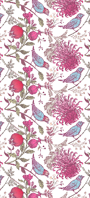 Tenda a rullo per finestra con stampa di uccelli colorati tra i fiori