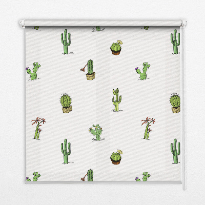 Tenda a rullo in tessuto modello cactus