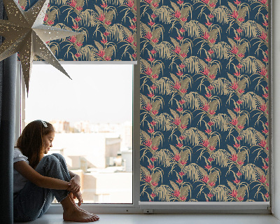 Tenda a rullo per porta finestra con design a piante