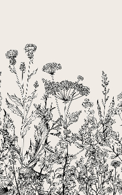 Tenda a rullo per finestra con motivo a fiori grigi