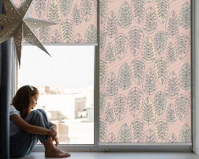 Tenda a rullo da interno con fantasia a foglie colorate