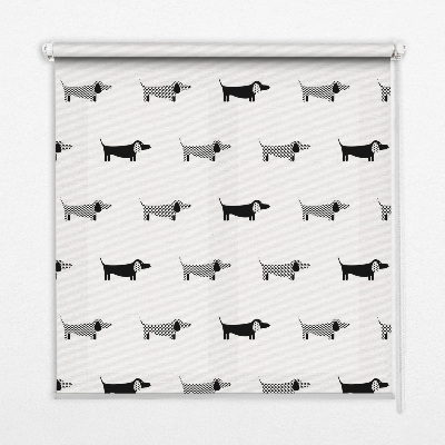 Tenda a rullo per porta finestra con disegni di cani