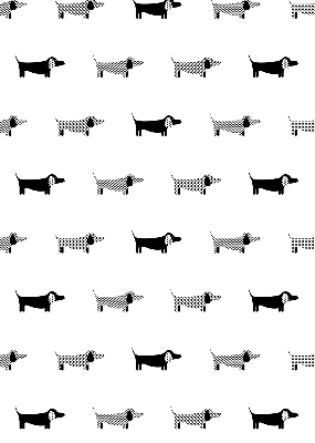 Tenda a rullo per porta finestra con disegni di cani