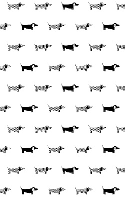 Tenda a rullo per porta finestra con disegni di cani
