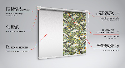 Tenda a rullo per finestra con fantasia a foglie