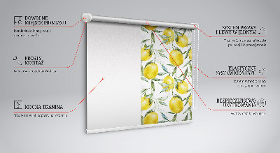 Tenda a rullo in tessuto con stampa di limoni