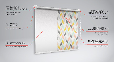 Tenda a rullo per finestra con motivo a spina di pesce colorato
