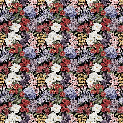 Tenda a rullo in tessuto con motivo a fiori colorati