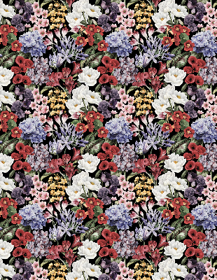 Tenda a rullo in tessuto con motivo a fiori colorati