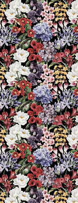 Tenda a rullo in tessuto con motivo a fiori colorati