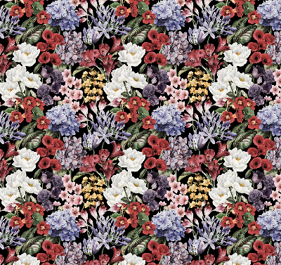 Tenda a rullo in tessuto con motivo a fiori colorati
