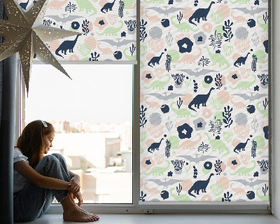 Tenda a rullo da interno con fantasia di dinosauri colorati