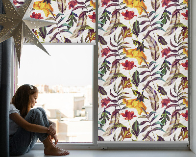 Tenda a rullo per porta finestra con fantasia a fiori colorati