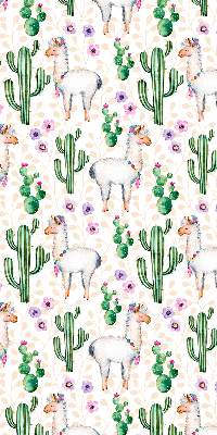 Tenda a rullo per finestra con stampa di lama e cactus