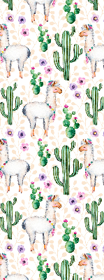 Tenda a rullo per finestra con stampa di lama e cactus