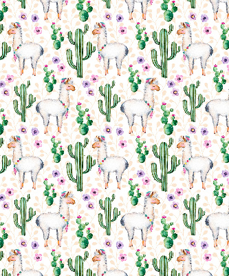 Tenda a rullo per finestra con stampa di lama e cactus