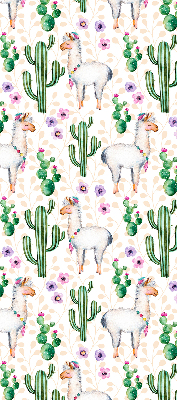 Tenda a rullo per finestra con stampa di lama e cactus
