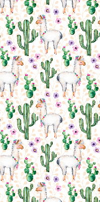 Tenda a rullo per finestra con stampa di lama e cactus