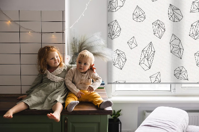 Tenda a rullo in tessuto con fantasia a forme geometriche