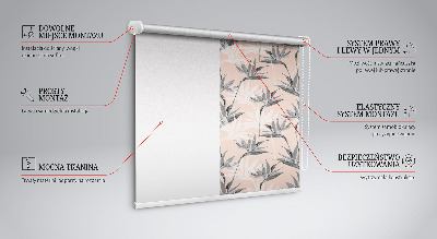 Tenda a rullo da interno con motivo a fiori grigi