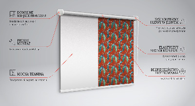 Tenda a rullo per finestra con fantasia di pavoni sui rami