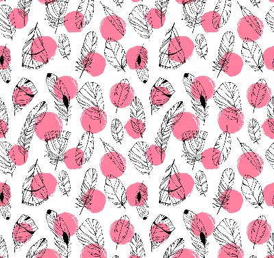 Tenda a rullo per finestra con fantasia di piume e pois rosa