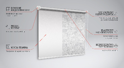 Tenda a rullo per interni con stampa dello skyline cittadino