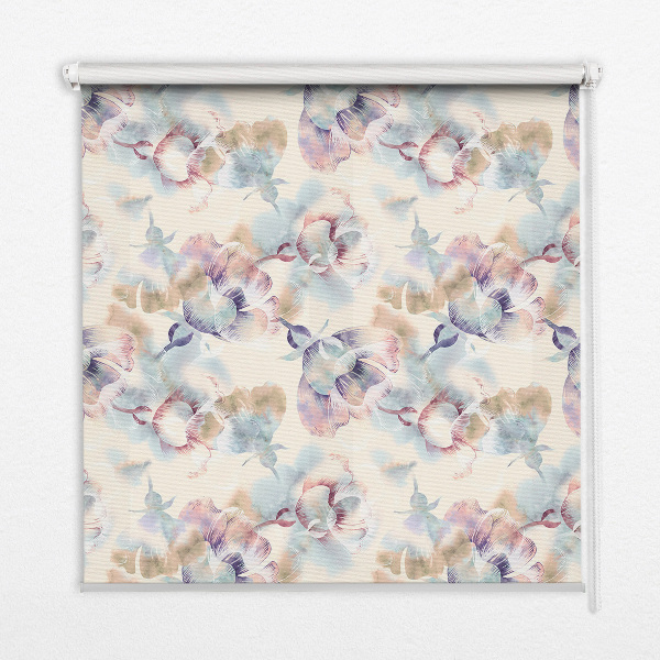 Tenda a rullo per finestra con stampa di fiori colorati dipinti