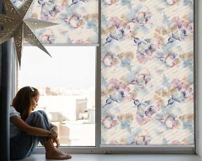 Tenda a rullo per finestra con stampa di fiori colorati dipinti