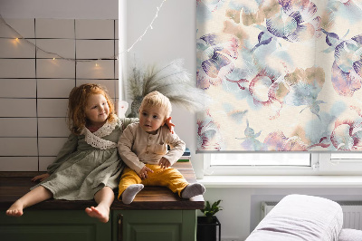 Tenda a rullo per finestra con stampa di fiori colorati dipinti